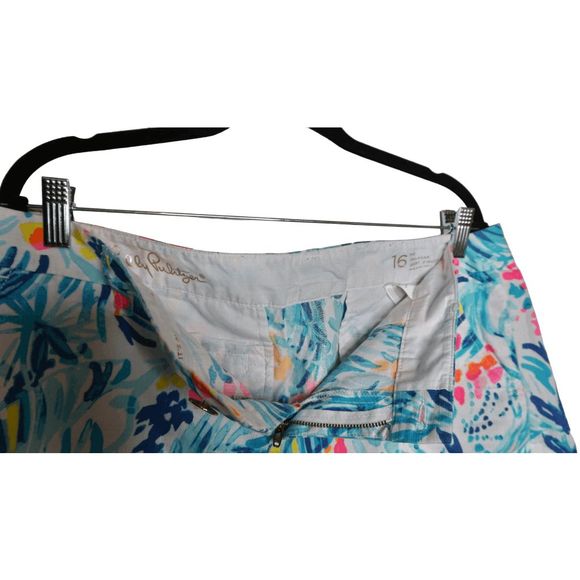 Lilly Pulitzer 5” Callahan Sz 16 Summer Shorts Serene Blue Tippy Top - Picture 3 of 6